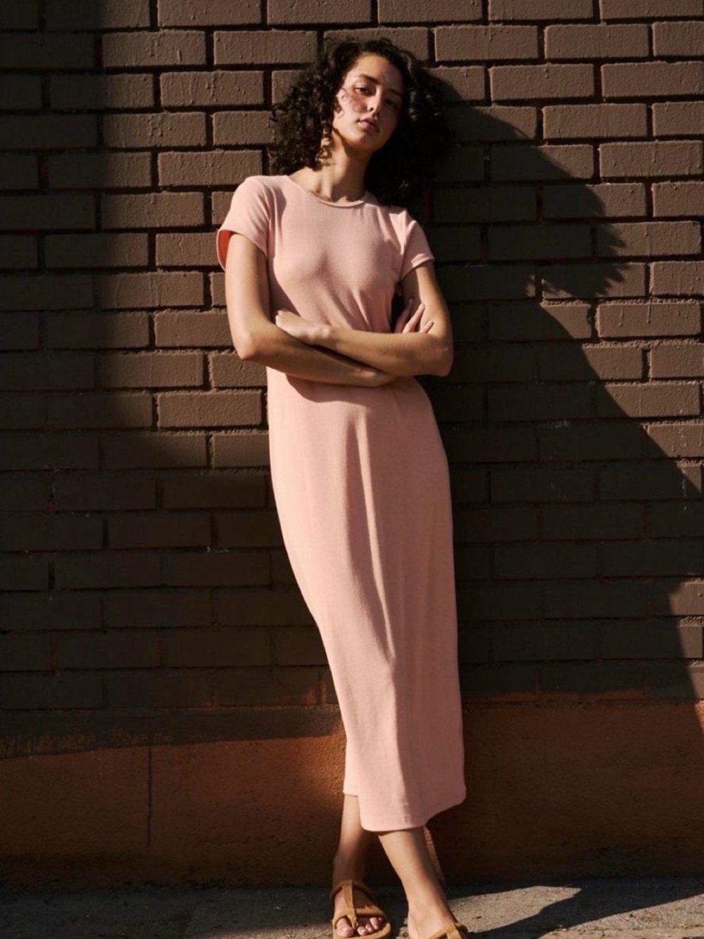 Free People Beach Tshirt Maxi Dress Peach Pansy